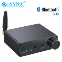 eSYNiC 192kHz Bluetooth-compatible 5.0 DAC Digital To Analog Converter QCC3003 Chip With Headphone Amp Audio Adapter Support AAC