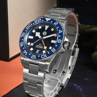 San Martin SN0121TC Titanium 39mm Watch NH34 GMT Automatic Movement Sapphire 24 Click BGW9 Luminous 30Bar Waterproof Watches