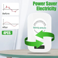 4Pcs Power Saver 90V-250V Electric Energy Saver US Standard Household Safe Electricity Saving Box Portable Power Saving Device