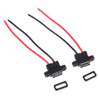 2PCS USB 3.1 Jenis Penyambung-C 2Pin SMD SMT Kimpalan Wire Wire Wire soket kalis air cepat mengecas 