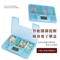 【逼逼吃藥囉】智能鬧鐘提醒隨身電子藥盒(分格密封 藥品分裝盒 隨身藥盒 保健 旅行 長輩 老人 防忘記)