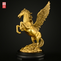 望美銅馬擺件純銅飛馬十二生肖帶翅膀馬工藝品風水裝飾擺設大號