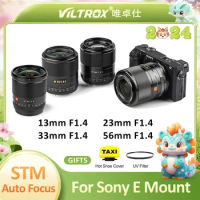 VILTROX 13mm 23mm 33mm 56mm E Lens F1.4 APS-C AF Auto Focus Large Aperture Prime Lens for Sony E A7 A7RIII A7S A7MIV A6000 A6300