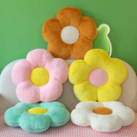 45cm Soft Flower Throw Pillows Sleep Cushion Plush Toy High Quality Stuffed Pink Round Flower Pillow Bedroom Floor Winter Thick