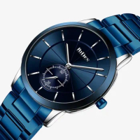 Fashion Men Watches BIDEN Brand Casual Bussiness Minimalism Man's Watch Stainless Steel Quartz Male Clock