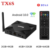 Tanix TX6S Smart TV Box Android 10 4GB32GB 64GB Allwinner H616 BT4.0 TVBox H.265 4K Media player 2GB8GB with Antenna Set-top Box