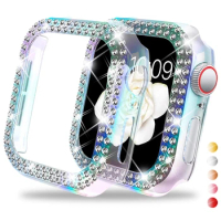 Women's Diamond Case For Apple Watch 8 7 6 SE 45mm 41mm 40mm 44mm For iWatch Series 5 3 38mm 42mm Dressy Covers Protective Case
