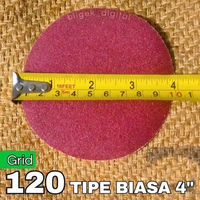 (Kemasan 5 Pcs) Amplas Bulat Velcro / Amplas Tempel 4 inch #GRID 120 BIASA