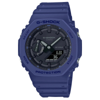 【CASIO 卡西歐】G-SHOCK 農家橡樹 碳纖維防護 八角雙顯腕錶 母親節 禮物(GA-2100-2A)