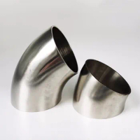 19/25/32/38/45/48/51/57/60/63/76mm 304 Stainless Steel Sanitary Weld 30/60 Degree Elbow Pipe Fitting