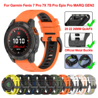 26 22mm Watch Strap for Garmin Fenix 7 Solar Fenix 7X 7S Pro 6X 6 5X 5S Plus 3HR MK2 965 945 EPIX Gen 2 S70 smartwatch QuickFit