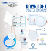 REPRO Downlight Inbow - Lampu LED Panel anam - Lampu Plafon - Lampu Plafon Kotak - Lampu Plafon Bula