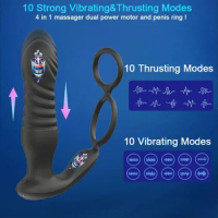 4in1 Thrusting Vibrating Prostate Massager Male Vibrator for Men Gay Wireless Remote Prostate Stimulator Sex Toy for Couples 18+