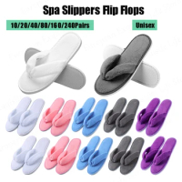 10-240Pairs Spa Slippers Flip Flops for Guest Non-Slip Disposable Slippers Unisex Hotel Slippers House Washable Slippers