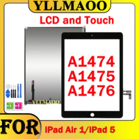 For iPad Air 1 iPad 5 A1474 A1475 A1476 LCD Display And Touch Screen Digitizer Front Sensor Glass Touch Panel Replacement