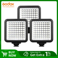 3PCS Godox LED 64 photo camera lights Video Lamp LED64 Lights For Nikon Canon Sony Digital Camera Camcorder DV