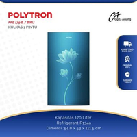 POLYTRON KULAS 1 PINTU PRB179B PRB179Y PRB 179 B R Y 179B 179R 179Y BIRU RED MOTIF BUNGA BLUE ABU ME