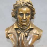 12 "Dunia Musisi Terkenal Beethoven Dada Patung Perunggu Tembaga Seni Patung