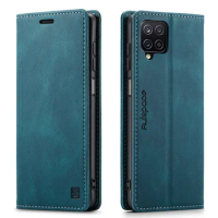 For Samsung Galaxy A12 Cases Strong Magnetic Flip Wallet Phone Case For Galaxy A12 5G Matte Leather Cover Coque Samsung M12 Bag