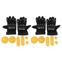 Top!-2X DIY Longboard Slide Gloves Skateboard Gloves Foam Protector Downhill Longboarding Skate Gloves With Slider Puck