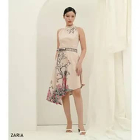 Evercloth Zaria Dress Batik Turtle Neck Halter Cheongsam Qipao Sleeveless Asimetris Terusan Batik Mo