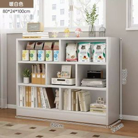 簡易書架落地置物架家用儲物櫃收納櫃子可移動雙層書櫃置物櫃