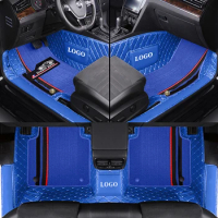 For Volkswagen Jetta 2010-2018 Double Car Floor Mats Leather Chenille Car Mat Custom Logo Carpet