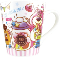 小禮堂 迪士尼 玩具總動員 陶瓷馬克杯《粉白.糖果罐》茶杯.咖啡杯