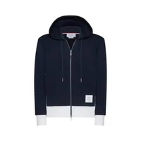Thom Browne Classic 4-Bar Zip Up Hoodie Jersey Navy 1 Blue