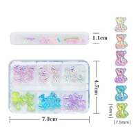 Art Cartoon Manicure Jewelry Made Of Artificial Resin Materials Bears Nail Enhancements 3d Water Dri