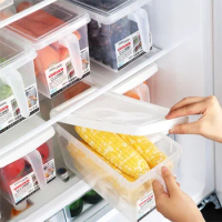 New Kitchen Refrigerator Storage Box Drawer Type Frozen Food Crisper Transparent Rectangular Storage Egg Box