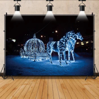 Photo Photography Background Painting,light Carriage,horse,wall,night,black Background Light Background Professional Photo Tool