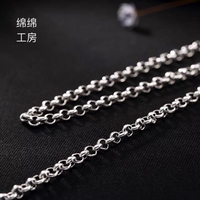 S925純銀3-4MM珍珠O型環男女士項鏈百搭簡約鎖骨鏈毛衣鏈