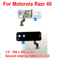 Original For Motorola Razr 40 Second External Back Rear LCD Display Touch Screen Digitizer Assembly Glass Sensor + Camera Lens