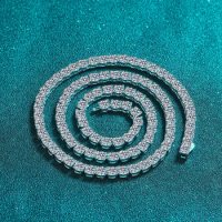 Luxury Necklace Pendant 35 Carat Women's Full Circle Moissanite Diamond Collar Platinum Pt950 Collarbone Chain Fine Jewelry