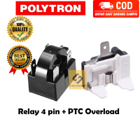 POLYTRON Relay 4 Pin + Ptc Overload Kulkas 1 pintu / 2 pintu