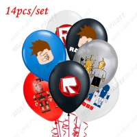 Roblox Latex Balloons 12inch Ballon Pixel loxed Happy Birthday Decoration Girl Balloon Set Kids Air Globos Supplies