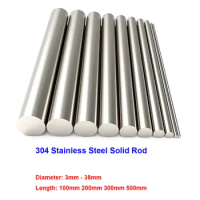Diameter 3mm - 38mm 304 Stainless Steel Rod Linear Shaft Metric Round Rod Ground Rod 100/200/300/500mm Long