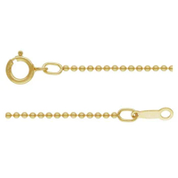 14K Gold Filled Ball Bead Chain Necklace with Spring Ring Clasp 1mm 16 18 20 Inches
