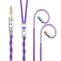 KBEAR ST5 4.4MM EARPHONE CABLE 4N PURE SILVER+4N OFC IEM UPGRADE CABLE 2 Pin 4.4mm Purple
