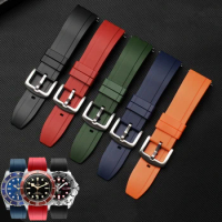 20mm 22mm 24mm Rubber Silicone Strap for Rolex Aquarius Seiko No. 5 Fossil Huawei Quick Detachable Sports Watch Chain Watchband