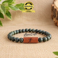 Gelang Aesthetic Batu Alam Akik Back Jade Giok Hitam Aceh Asli 100% Original Untuk Pria Dan Wanita