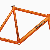 PIZZ SHUKAKU Fixed Gear Bicycle Frameset, Orange