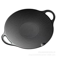 鑄鐵螺紋烤盤韓式燒烤盤戶外不粘煎盤鑄鐵烤肉盤無涂層鐵板燒鍋