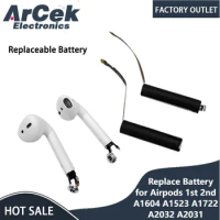 Replace Battery 25mAh for Airpods 1st 2nd A1604 A1523 A1722 A2032 A2031 For Air Pods 1 Air Pods 2 Replaceable GOKY93mWhA1604