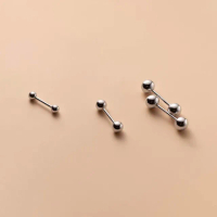 【卡樂熊】s925養耳銀珠珠螺絲擰扣造型耳環(S925純銀飾品)