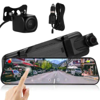 1 Set Mirror Dash Camera Rearview Mirror Dash Cam Front And Rear Streaming Media Dash Cam 1080P Camera For Car Touch Screen