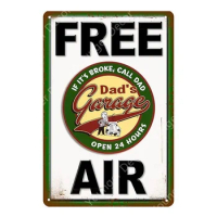 Free Air Motor Oil Gasoline Decor Motorcycle Car Garage Shop Decorative Plate Wall Art Painting Poster Vintage Metal Signs