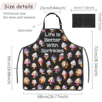 -PWQ JXGZSO Sweet Ice Cream Lover Gift Ice Cream Apron Life Is Better With Sprinkles Ice Cream Cooki