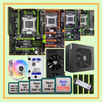 HUANANZHI X79 Super Motherboard with Xeon CPU 2680 V2 RAM 64G(4*16G) 1866 RECC 512G SSD 2TB HDD Video Card RX6700XT 12G 600W PSU